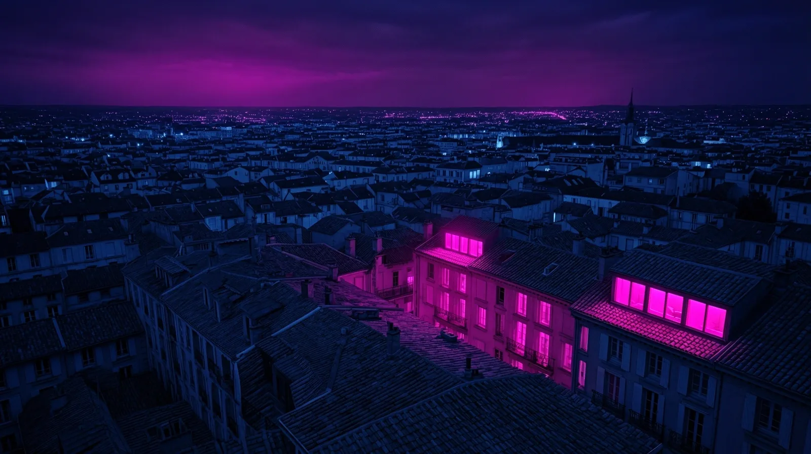 Nocturnal Toulouse skyline